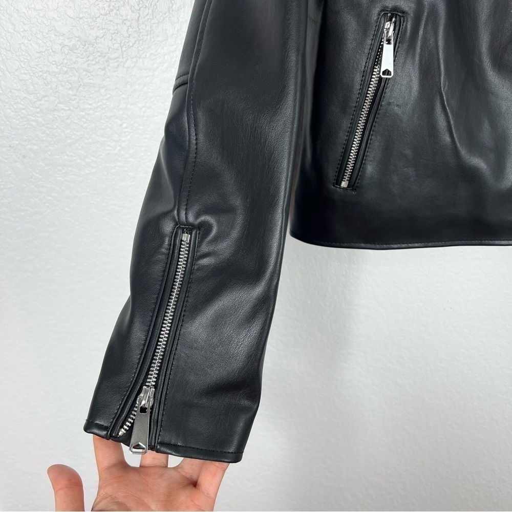Mango faux leather biker jacket size S - Picture 4 of 9